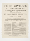 STUART BRISLEY, Announcement for Festival of Reason, second décade of Frimaire (October-November 1793)