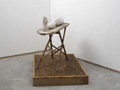 STUART BRISLEY, Louise Bourgeois' Leg, 2002, Performance Object <br />
Plaster, ironing board, wood